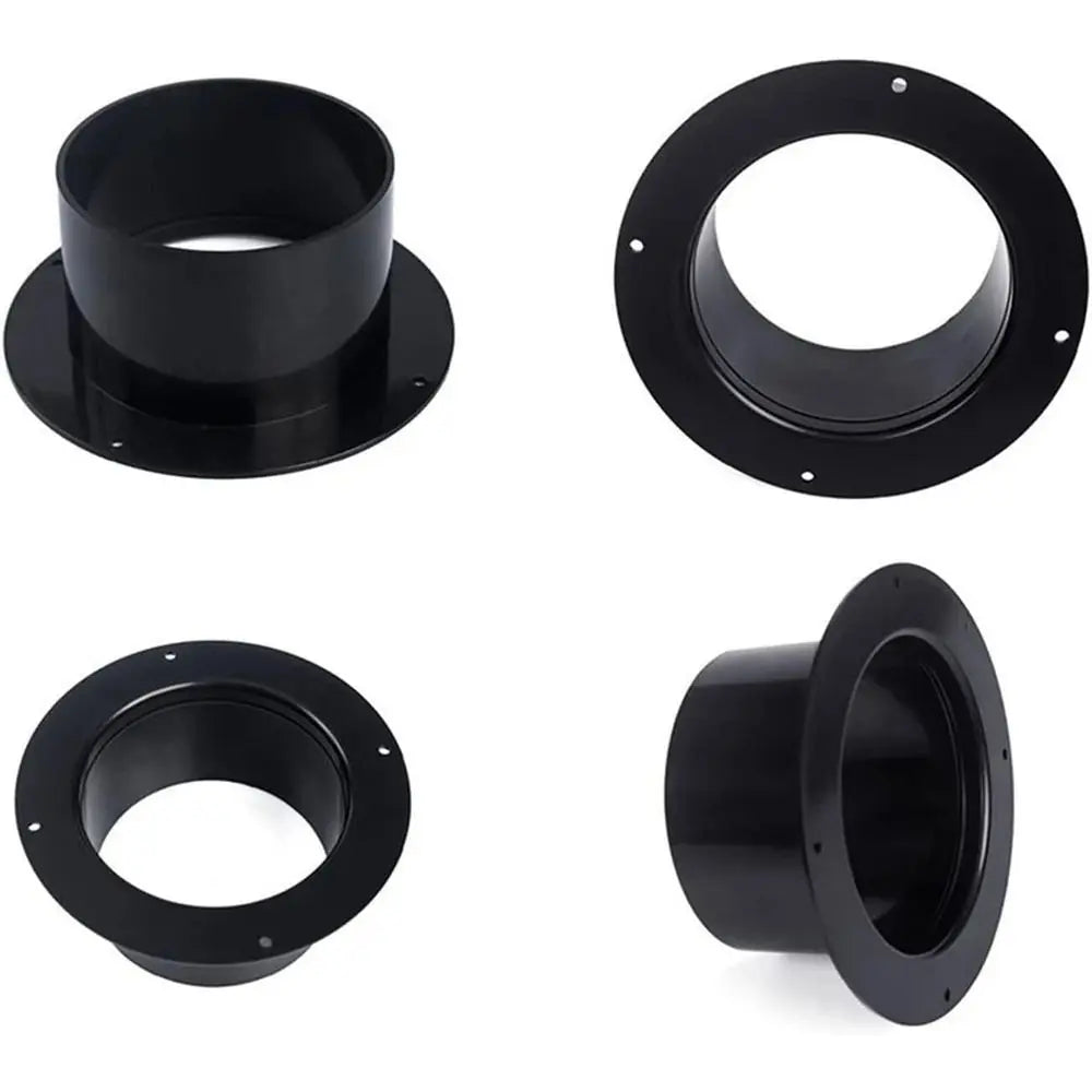 Round Wall Flange Connector Black ABS Ventilation Pipe Coupler