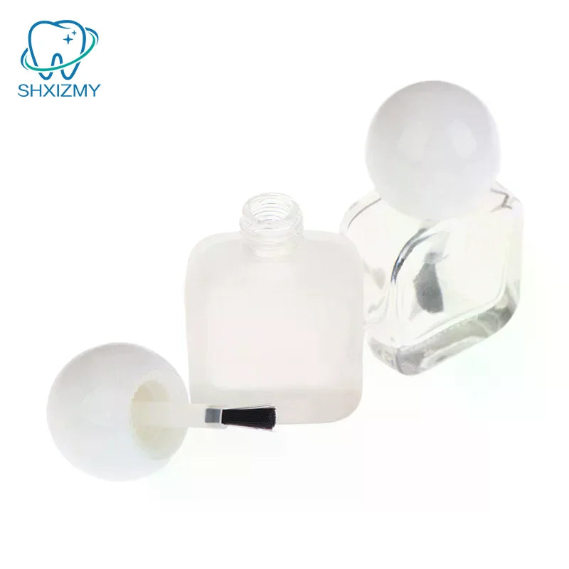 10ml Empty Clear Glass Nail Polish Bottle with Brush Cap