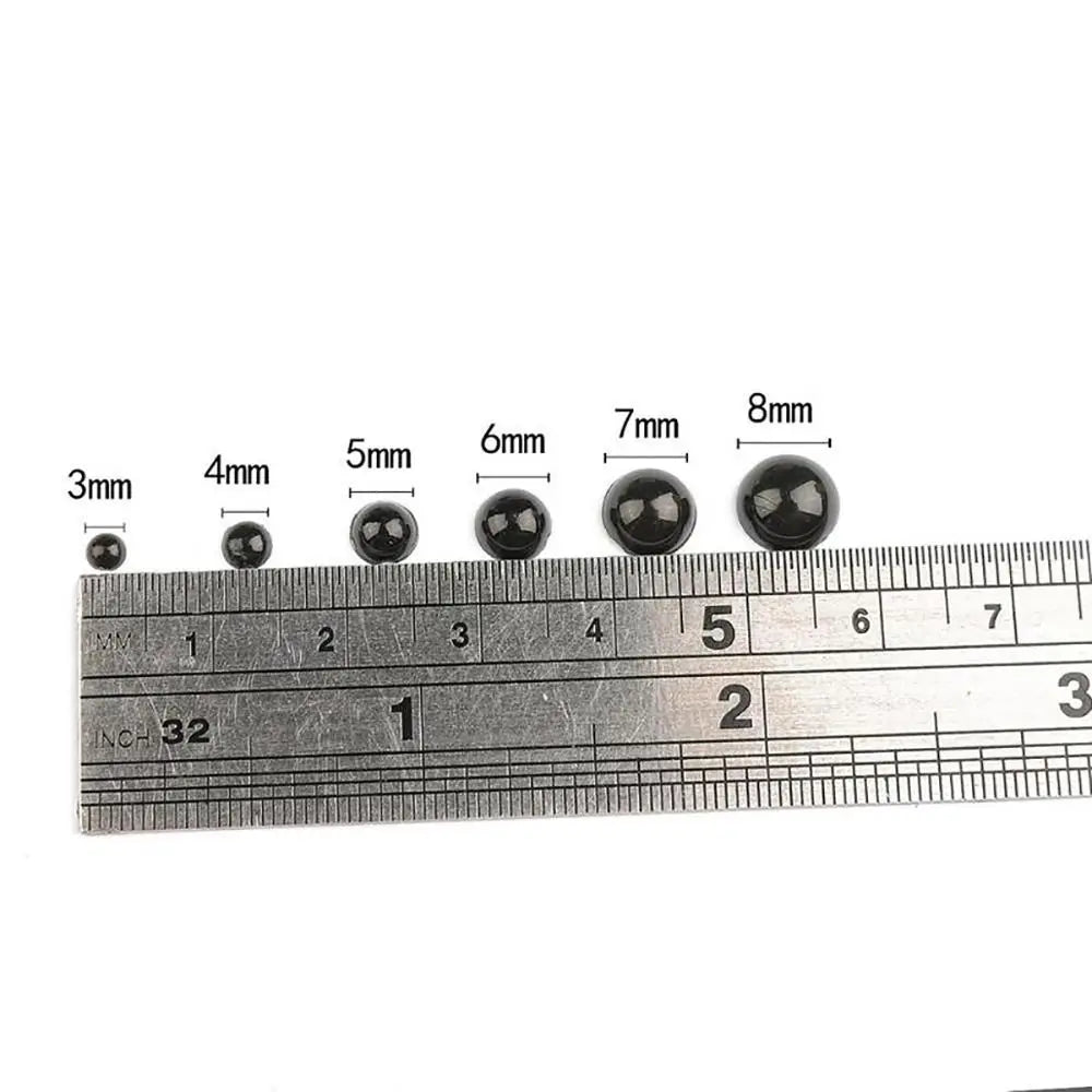 100–500 Pcs Black Half Round Craft Eyes 3–8mm DIY Beads