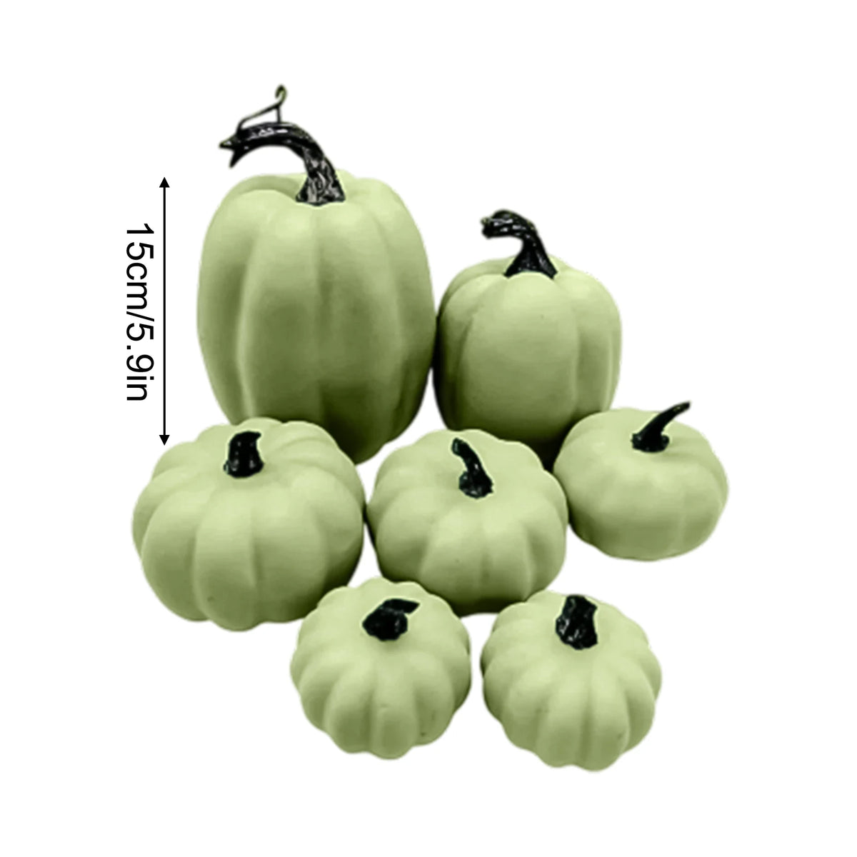 7-Piece Artificial Pumpkin Set – Halloween & Fall Harvest Decor