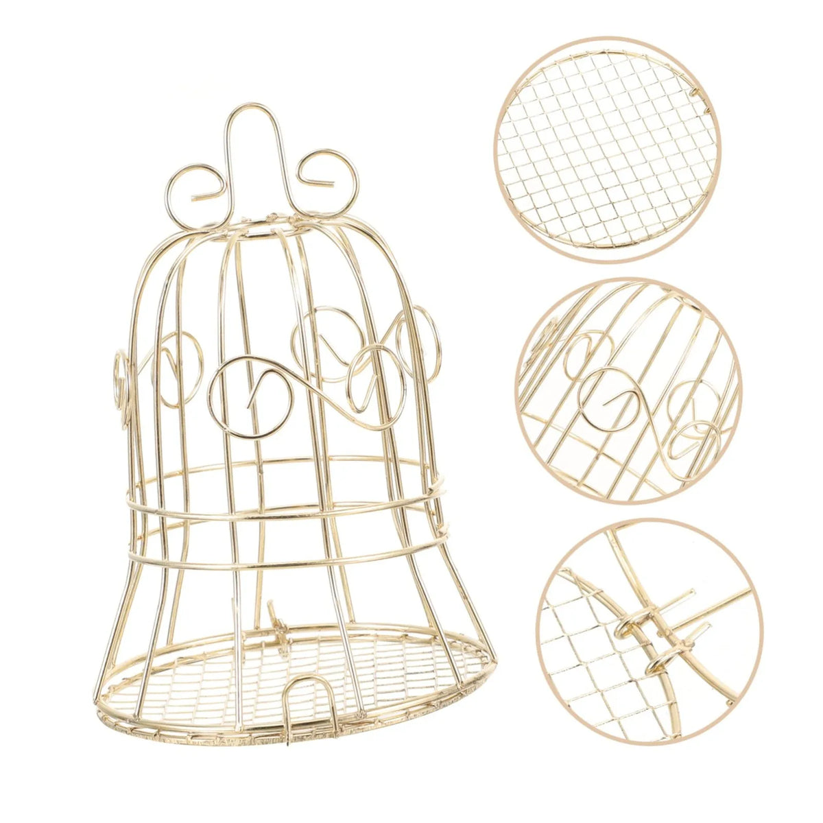 Gold Metal Hanging Wild Bird Feeder Cage – Fat Ball Holder