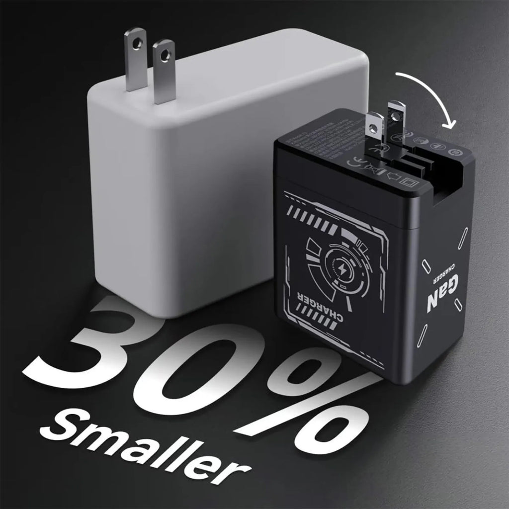 GaN 2-in-1 USB-C Fast Charger with Retractable Cable