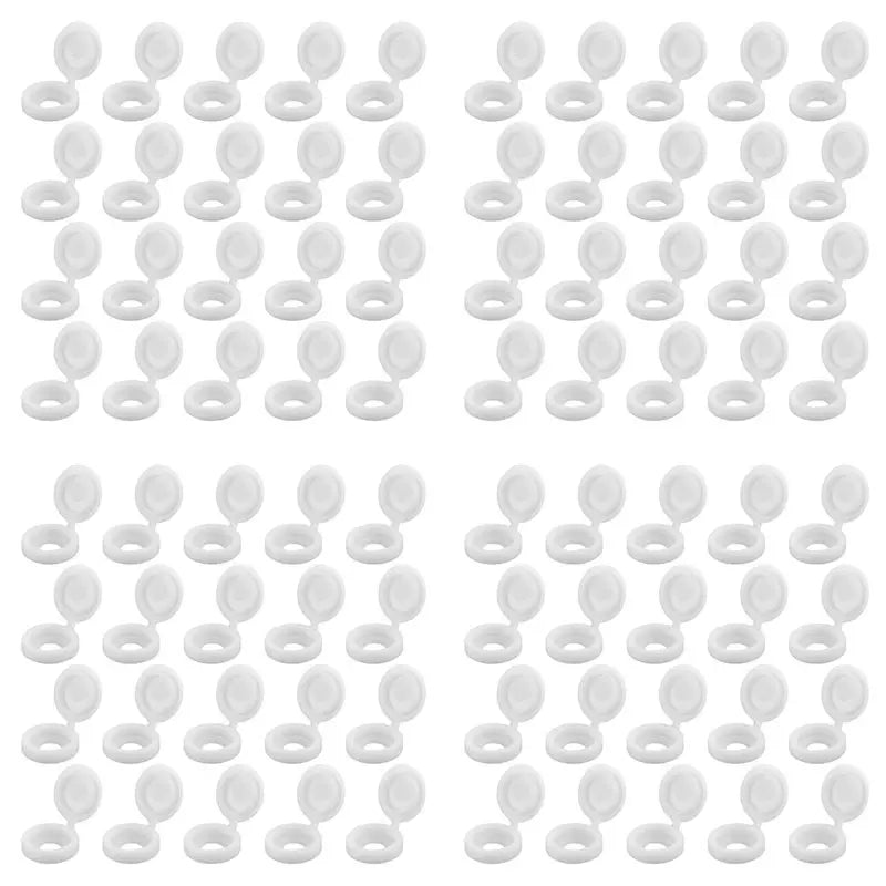 800 Pcs White Plastic Hinged Snap-On Screw Cover Caps