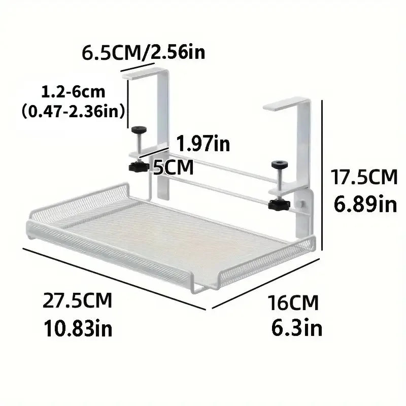 Under Desk Cable Management Tray & Storage Rack – Punch-Free