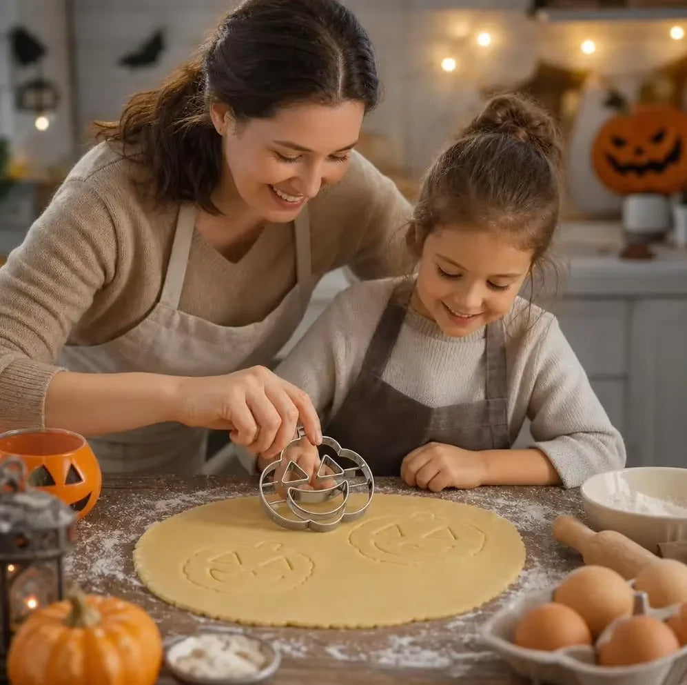 Halloween Cookie Cutter Set – Stainless Steel Pumpkin & Ghost