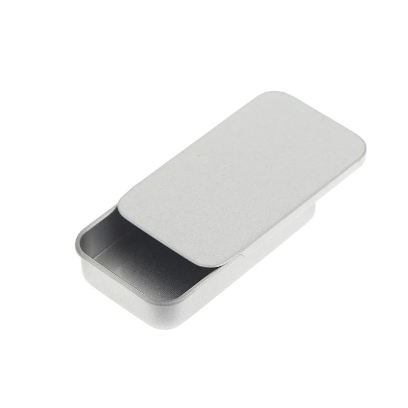 Slide Cover Aluminum Tin Box 60×34mm – Refillable Storage