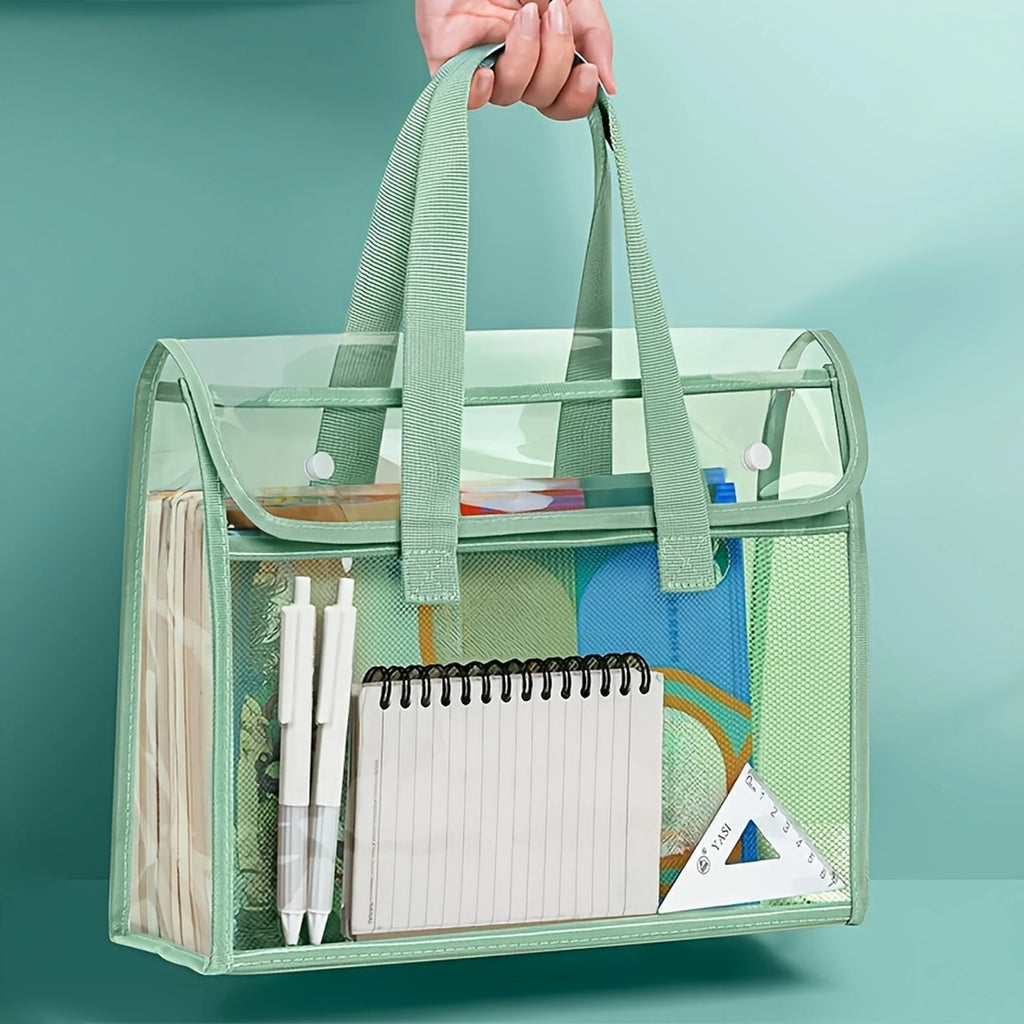 Clear PVC Waterproof File Bag – Large Expandable Folder