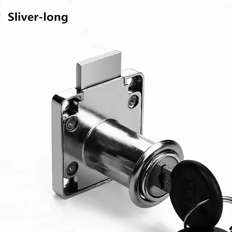 Zinc Alloy Cam Drawer Lock with 2 Keys – 3 Colors & 2 Sizes