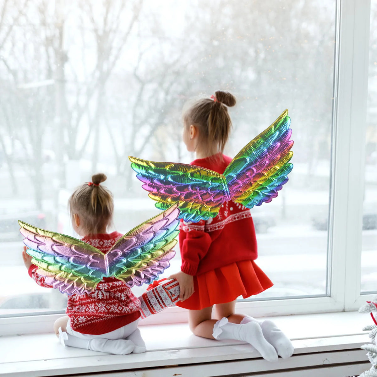 Rainbow Fairy Angel Wings Kids Costume Party Cosplay Prop