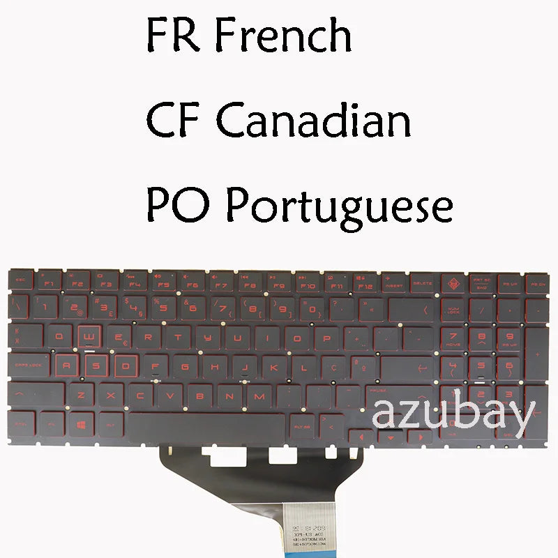 Red Backlit Keyboard for HP OMEN 15-dc0000 – PT/CF/FR Layout