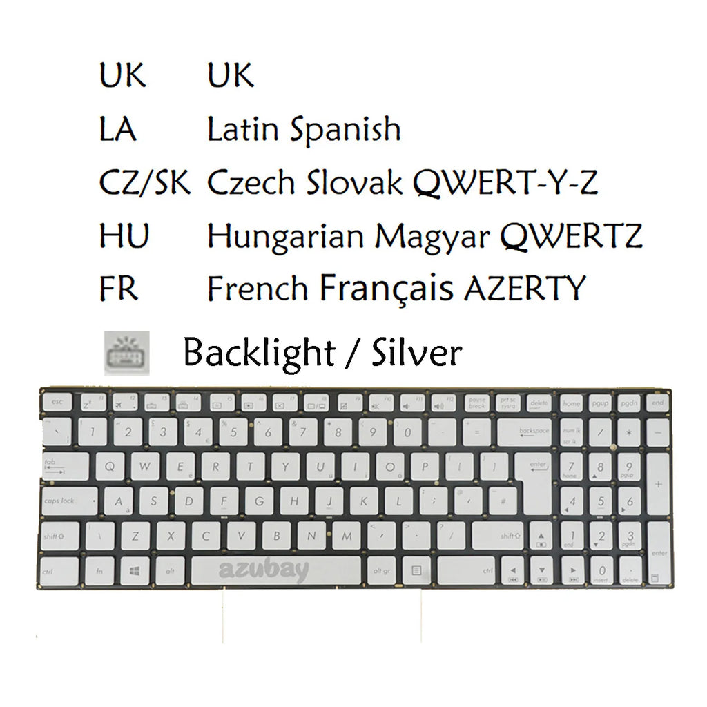 Backlit Keyboard for Asus UX560UA Q504UA – Multi-Language Layout