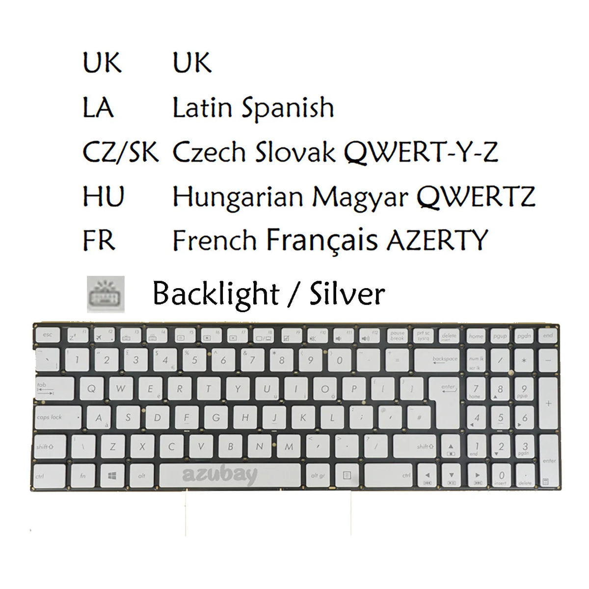 Backlit Keyboard for Asus UX560UA Q504UA – Multi-Language Layout