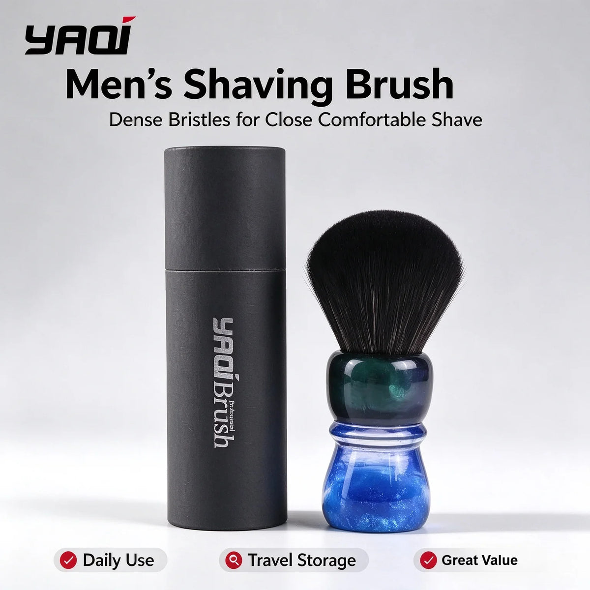 YAQI Ocean 28mm Synthetic Shaving Brush – Resin Handle