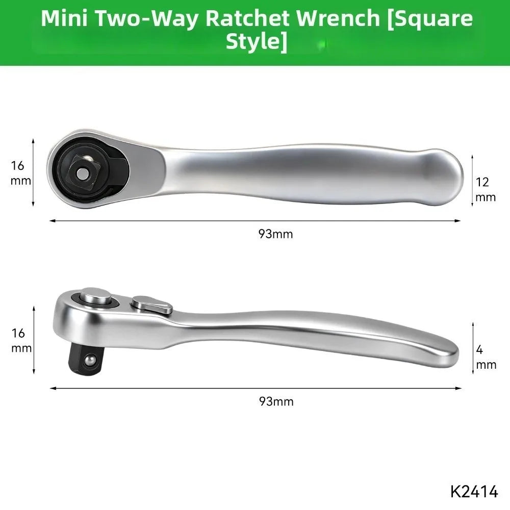 1/4" Drive Mini Ratchet Wrench 72-Tooth Quick Release Bit Driver