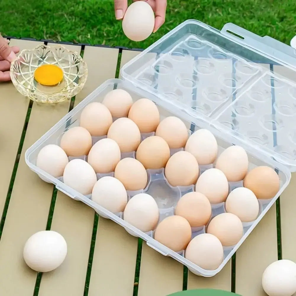 Stackable Transparent Egg Holder with Lid – Fridge Organizer