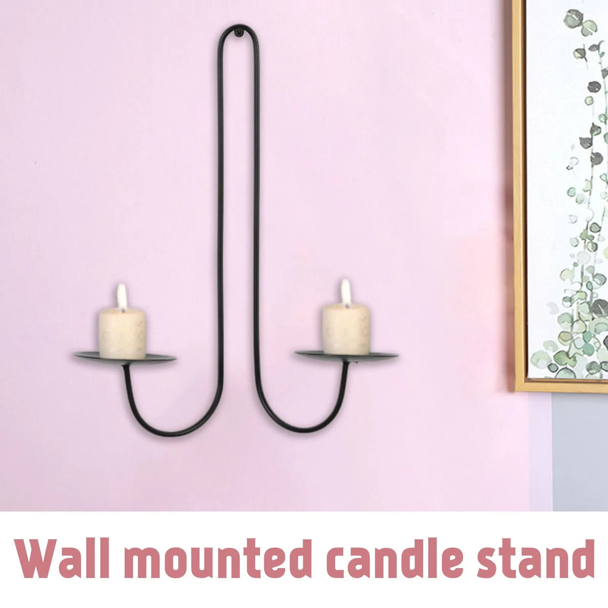 Iron Wall Candle Sconce – Black Wrought Iron Candlestick Holder