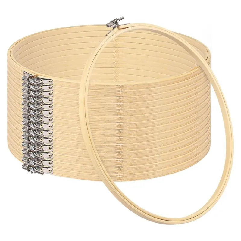 15-Pack 12 Inch Bamboo Embroidery Hoops Set for Needlework