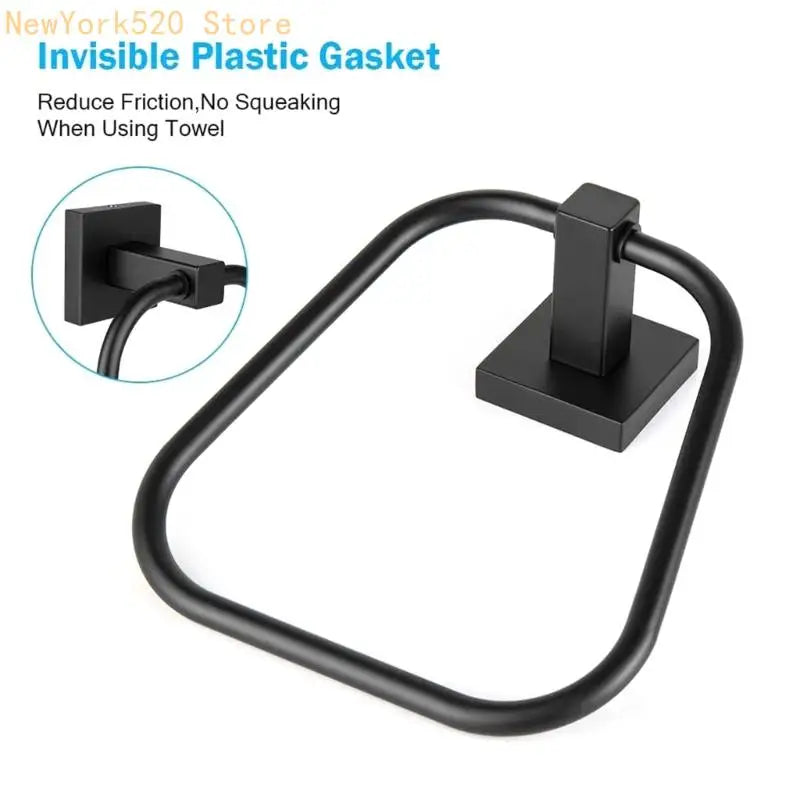 Matte Black Trapezoid Aluminum Towel Hook | Bathroom Accessory