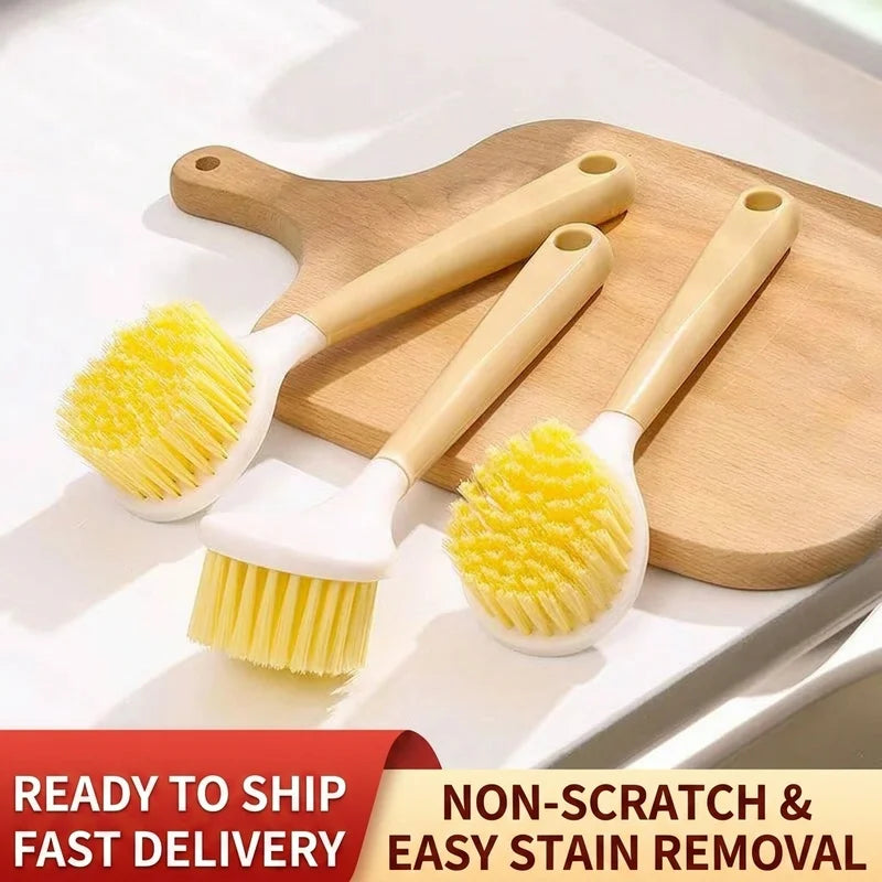 Long Handle Pot Cleaning Brush – Non-Scratch PP Bristle Scrubber