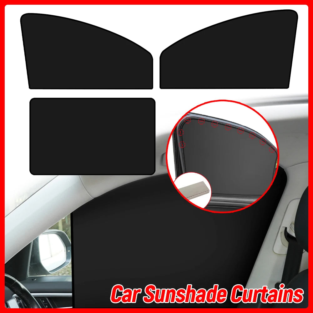Magnetic Foldable Car Sunshade UV Window Curtain Cover
