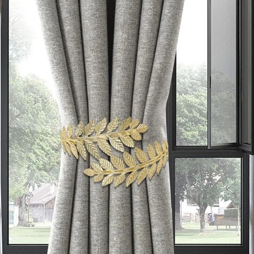 Leaf Shape Metal Curtain Tiebacks – Vintage Adjustable Clip