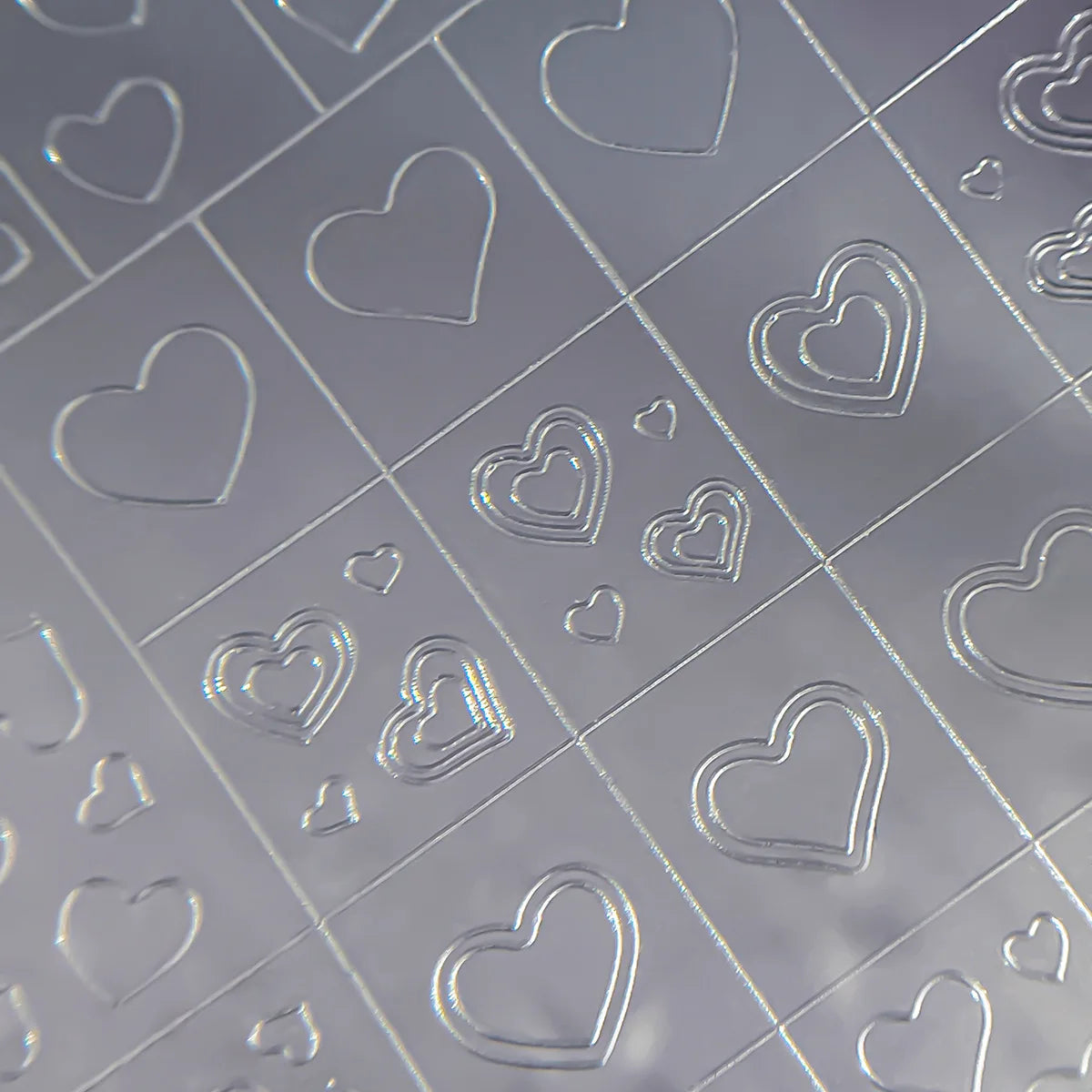 French Nail Art Stickers 3D Decals – Checkered & Heart Designs