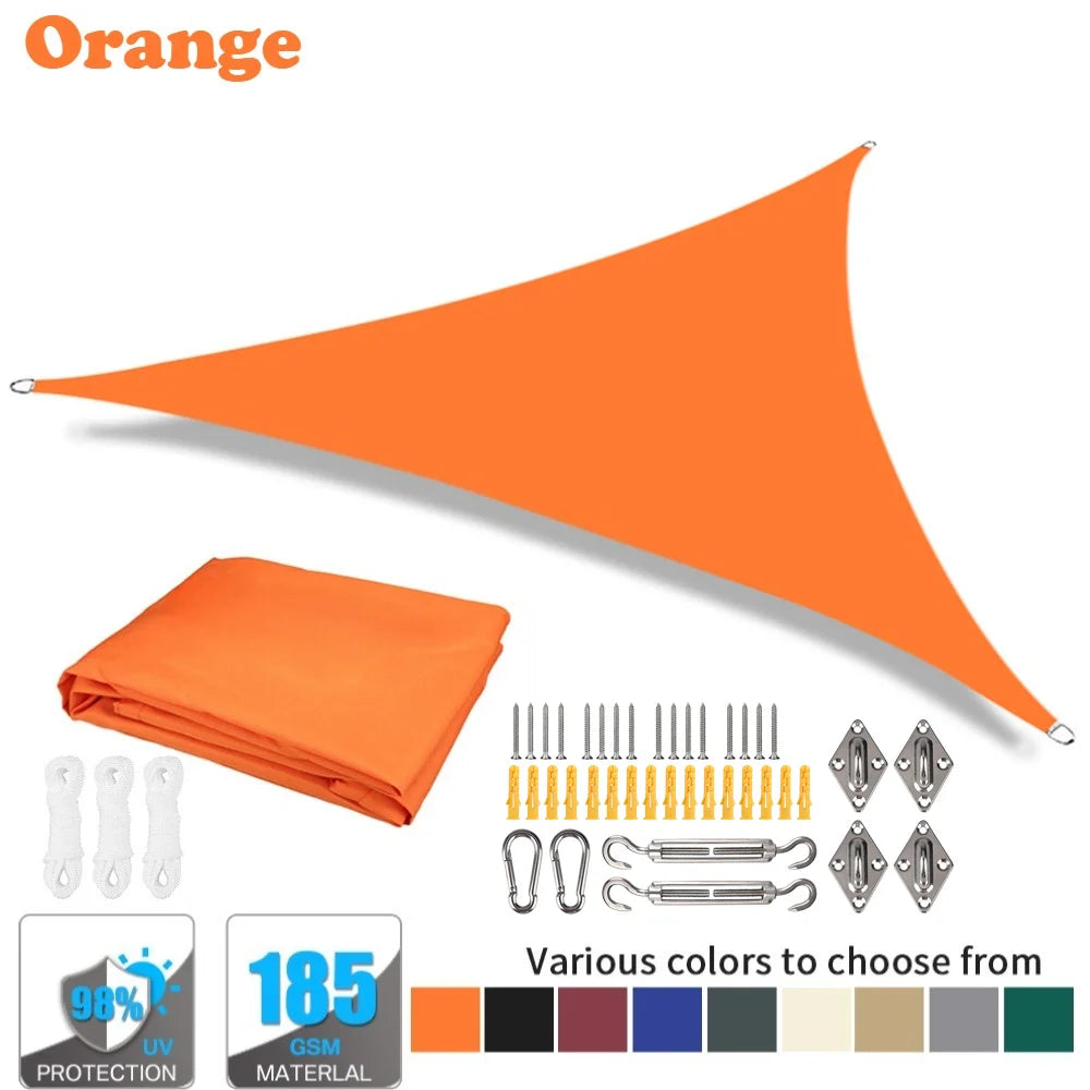 Waterproof Triangle Sun Shade Sail – 98% UV Block for Patio