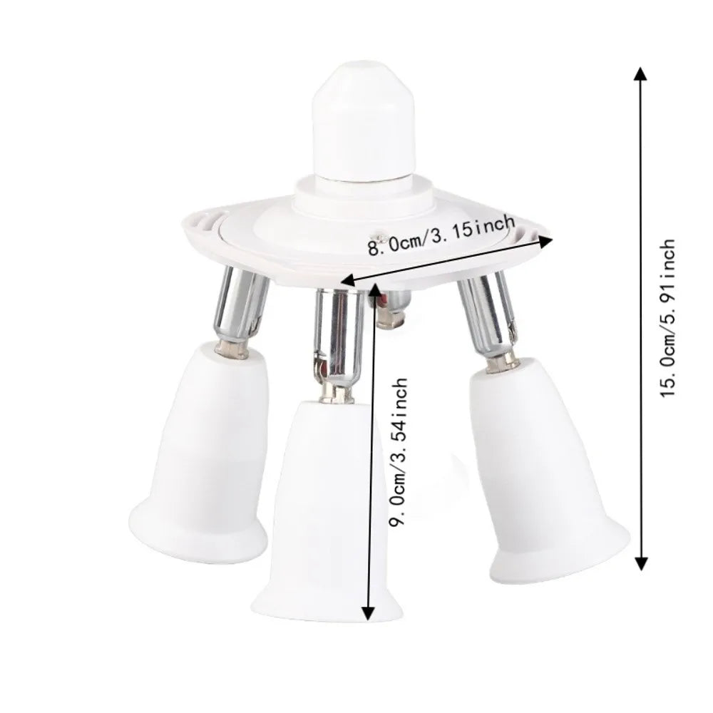 E26 Light Socket Splitter – 3/4/5-Head Adjustable Lamp Adapter