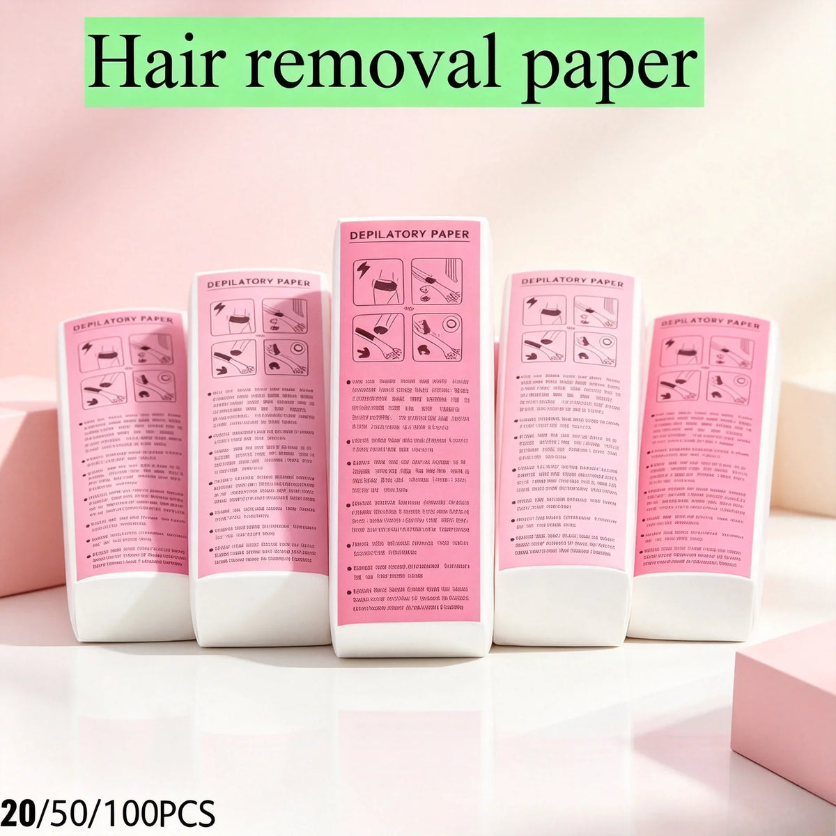 Non-Woven Waxing Strips for Hair Removal – 20/50/100 PCS