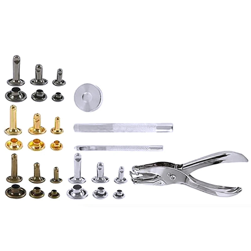 360-Set Brass Double-Sided Rivet Kit 6mm 8mm + Tools