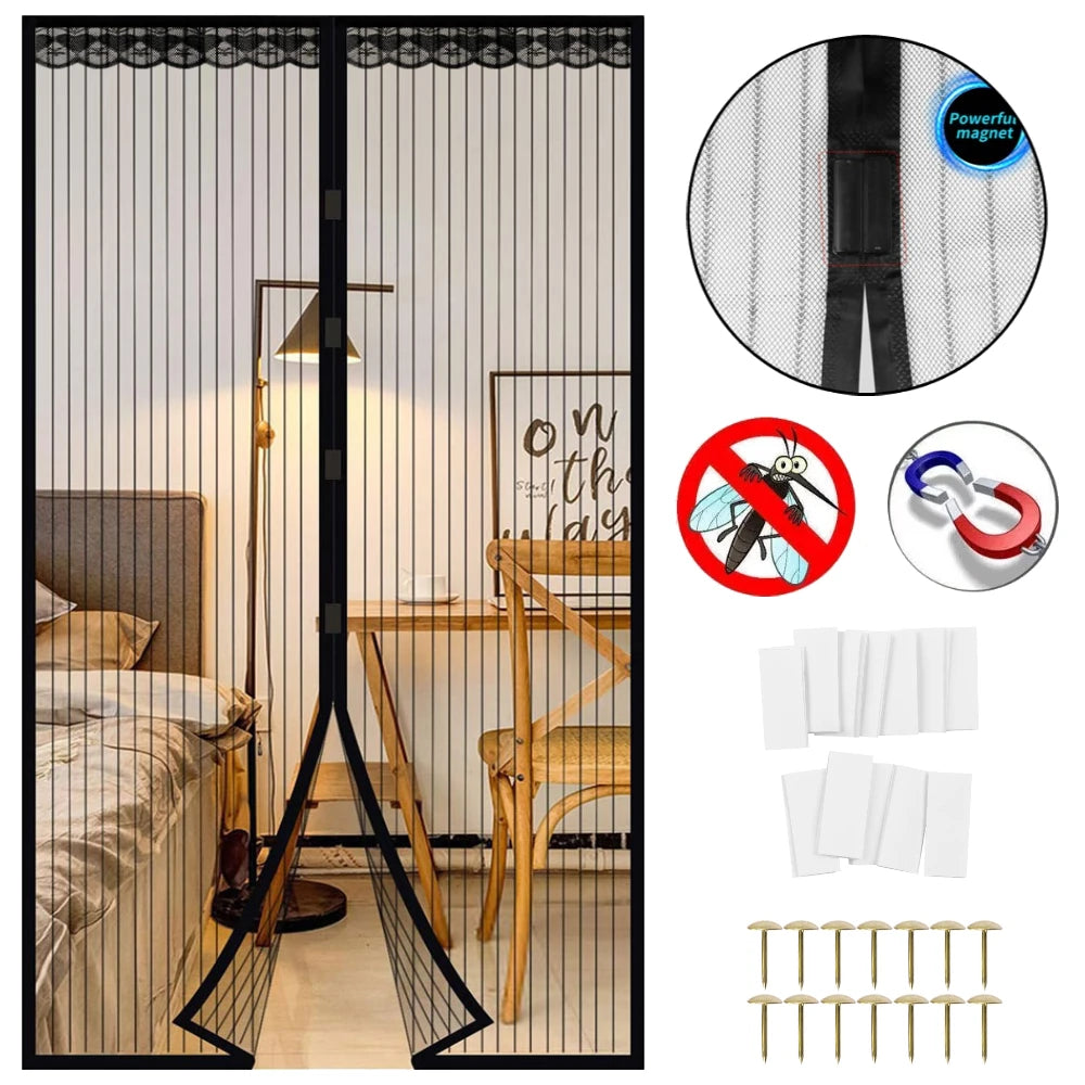 Magnetic Screen Door Curtain – Auto-Close Mosquito Net