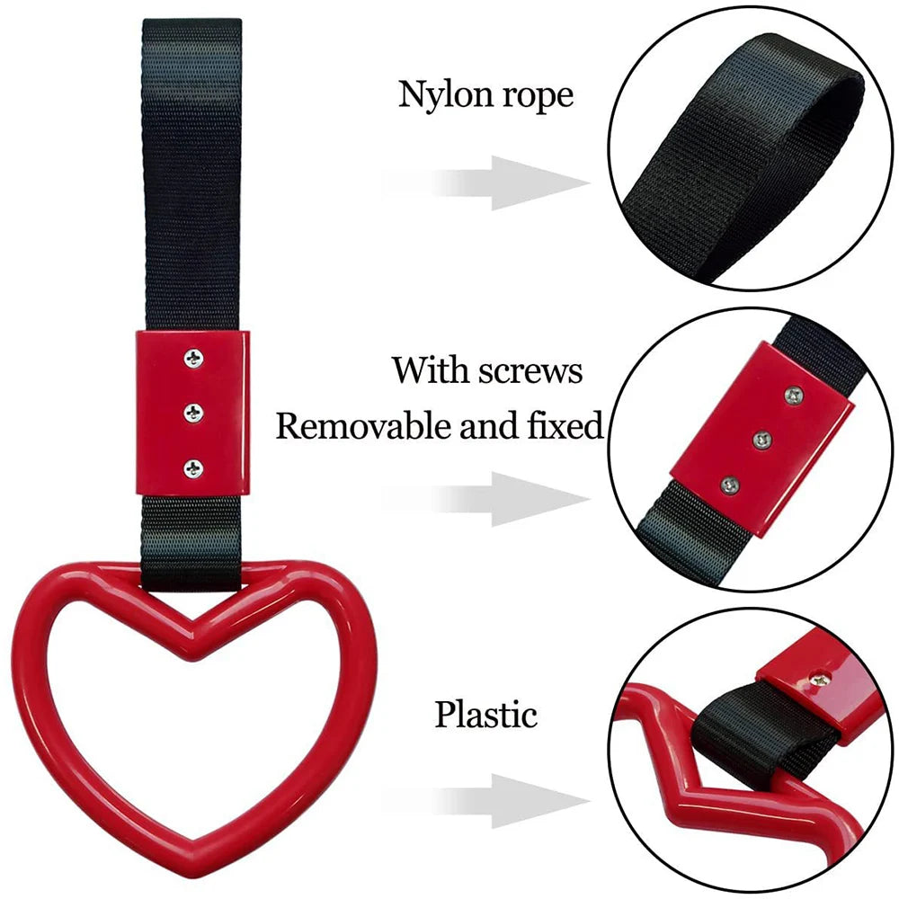 Heart-Shaped Car Hanging Ornament Plastic Pull Ring Decor