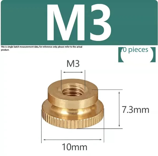 GB806 Brass Knurled Thumb Nut Copper Step Hand Tighten M3–M10