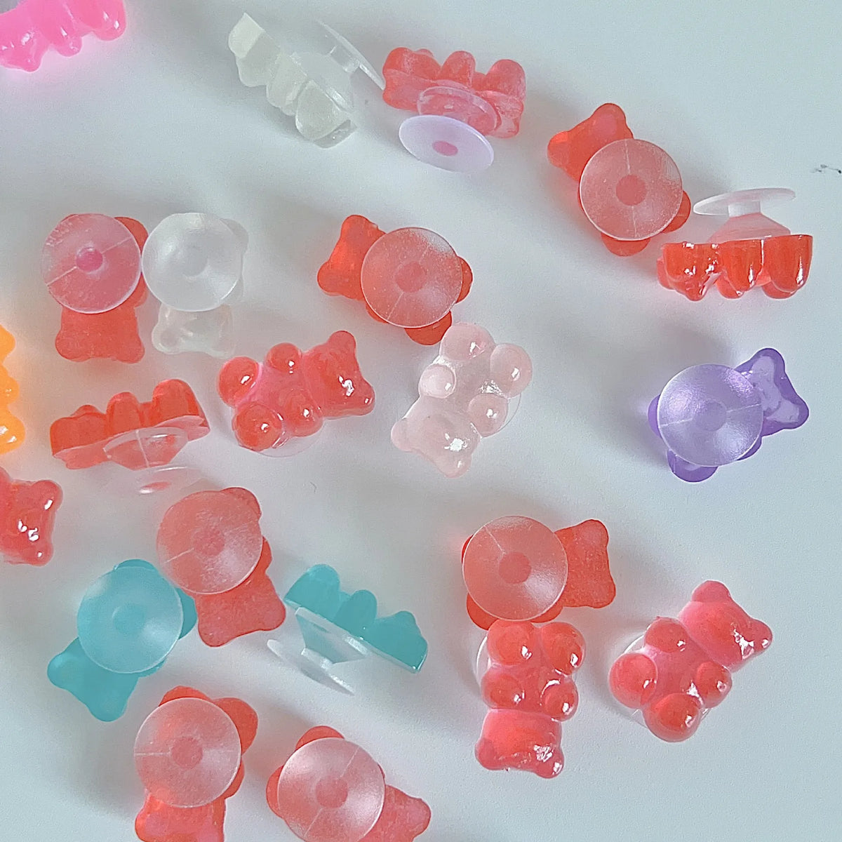 Teddy Bear Shoe Charms 10/20 PCS – 10 Colors Snap-On Clips