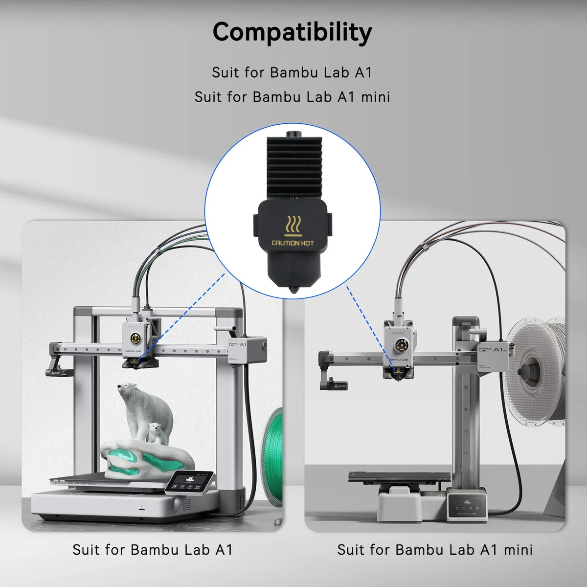 Bambu Lab A1 Mini Hotend Kit – Hardened Nozzles 0.2–0.8mm