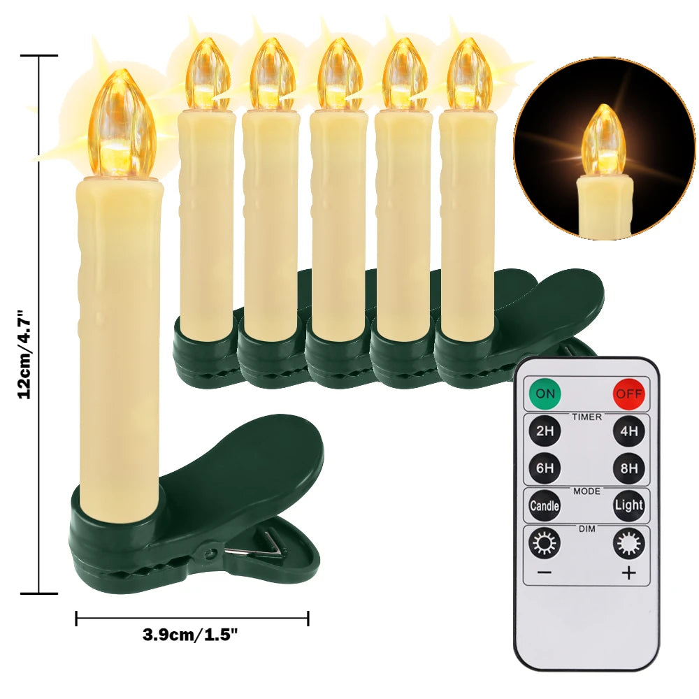 Flameless LED Taper Candles 6/12 Pack with Remote & Timer