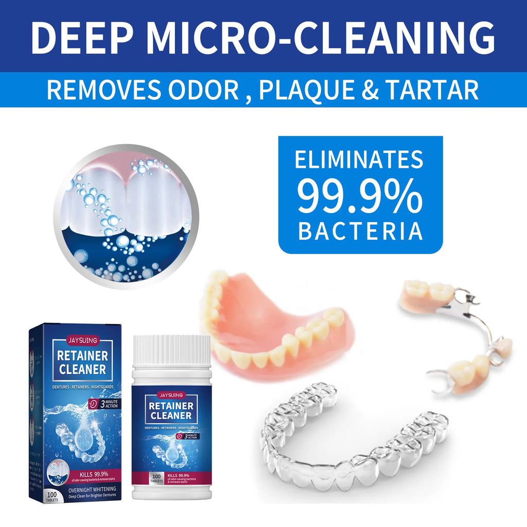 100-Pack Retainer Cleaner Tablets for Aligners & Mouth Guards
