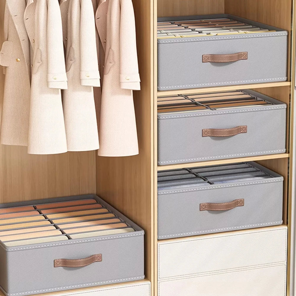 Foldable Wardrobe Organizer 14/16 Grid – Pants & Clothes Box