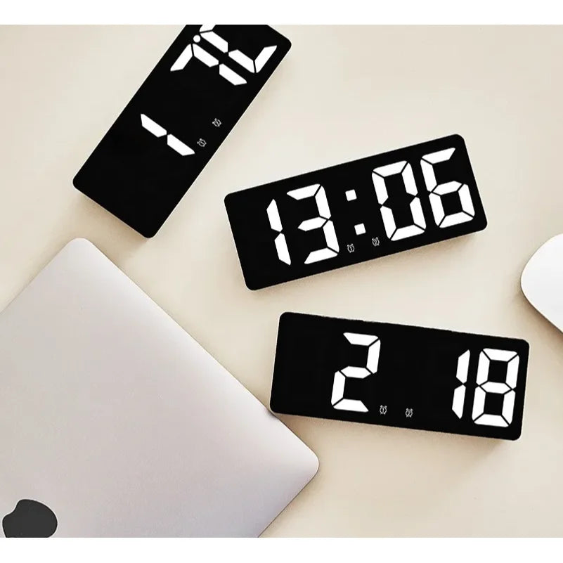 LED Alarm Clock with Nightlight, Temperature & Calendar
