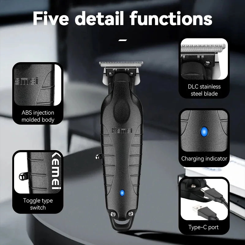 Kemei KM-2299 Cordless Zero-Gap Hair Trimmer for Barbers