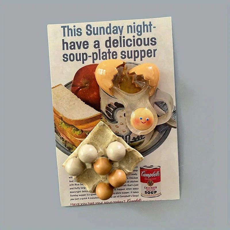 Cute Chick Eggshell Fridge Magnet – Fun Cartoon Kitchen Decor