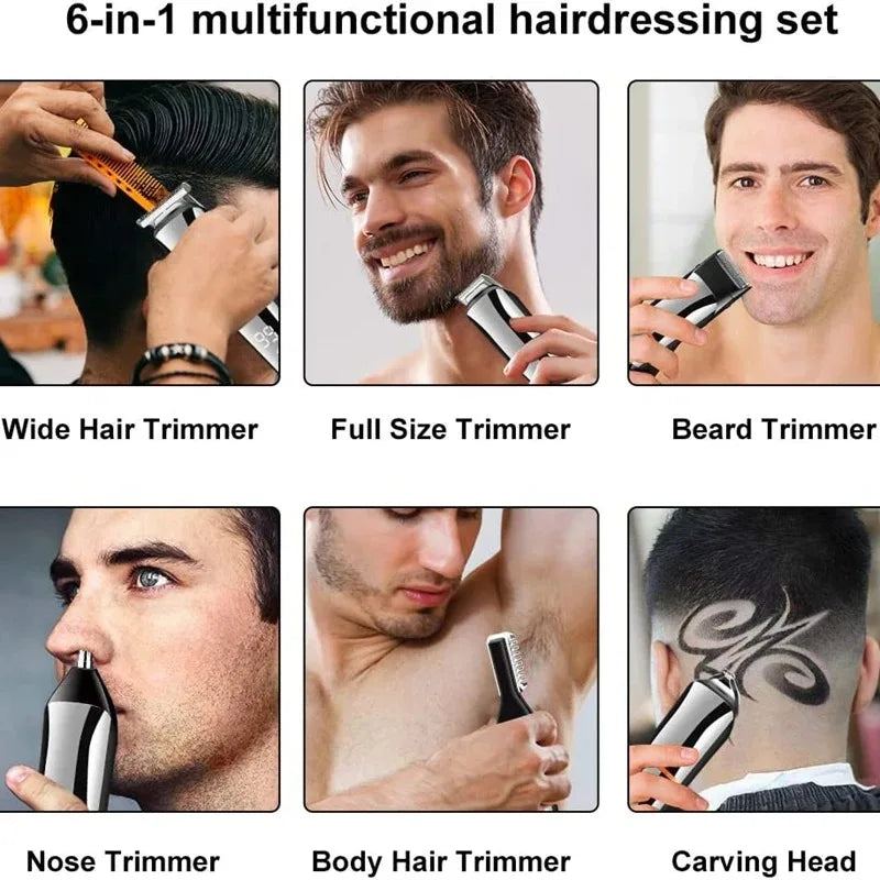 Kemei 11-in-1 Men's Electric Hair & Beard Grooming Trimmer Kit