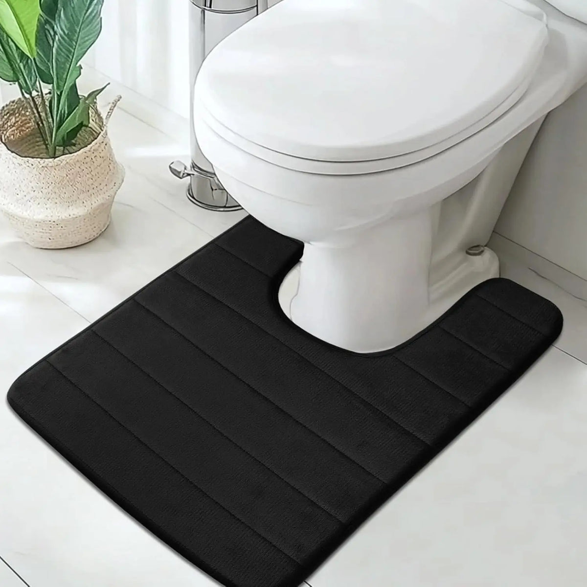 U-Shape Memory Foam Bath Mat 50x60CM – Non-Slip Toilet Rug