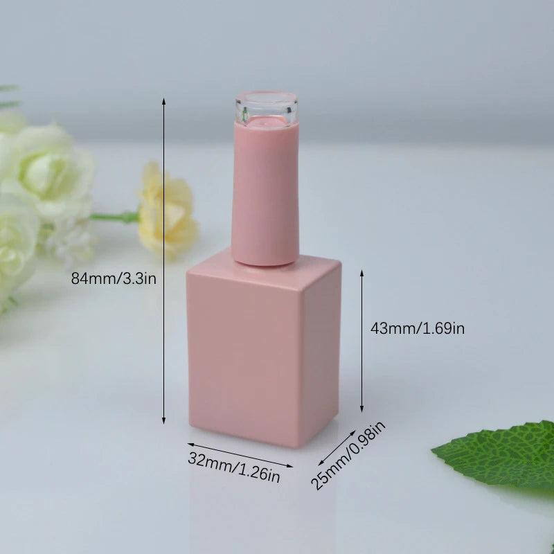 15ml Glass Nail Polish Bottles with Brush – Empty Cosmetic Jars