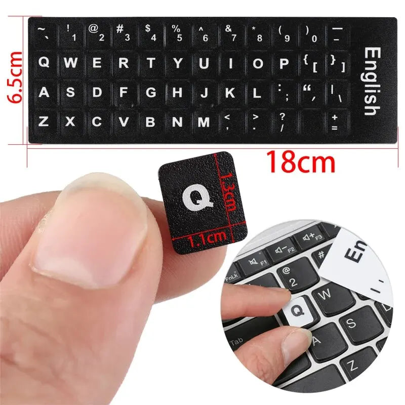 Multilingual Keyboard Stickers – English Spanish Italian Korean