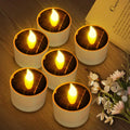 6-Pack Solar Flickering Tea Lights – Flameless Waterproof LED Candles
