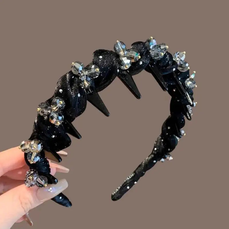 Rhinestone Headband for Women – Non-Slip Face Wash Hair Band