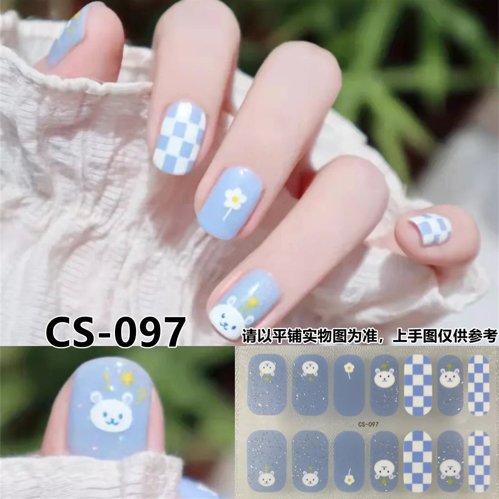 Semi Cured Gel Nail Stickers – Waterproof Self-Adhesive Decals