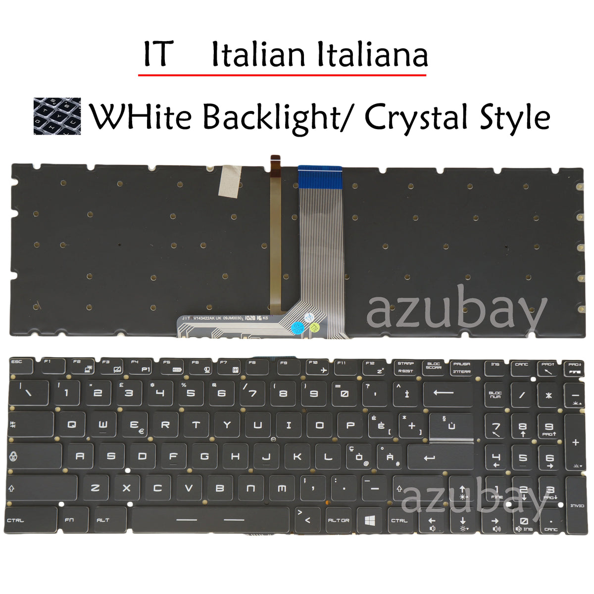 White Backlit Keyboard for MSI GT62VR GT72VR GT73VR | AZUBAY