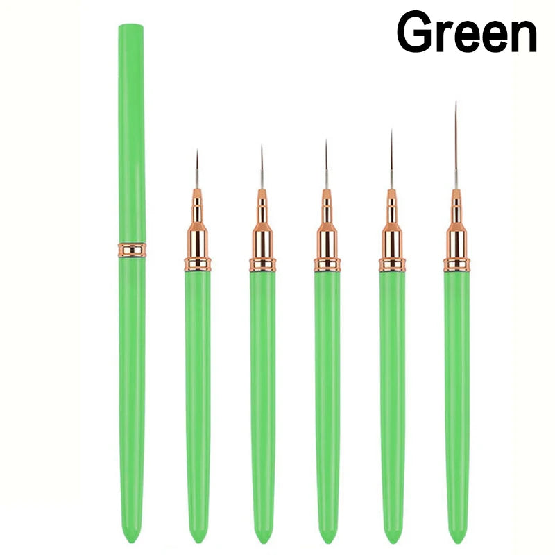 5-Pc Nail Art Liner Brush Set – Striping & Gel Design